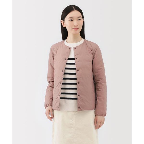 ダウンコート ダウンジャケット 婦人　軽量ダウンポケッタブルノーカラージャケット レディース