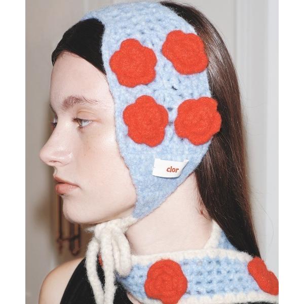 耳当て イヤーマフ HAND-MADE CROCHET FLOWER EARMUFF レディース