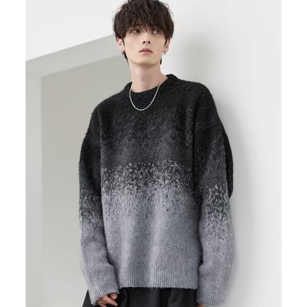 セーター ニット ウールブレンドシャギーデザインニット メンズ レディース