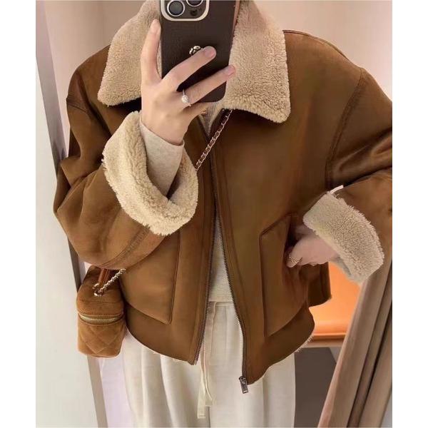 コート アウター フェイクシアーリング オーバーサイズコート レディース