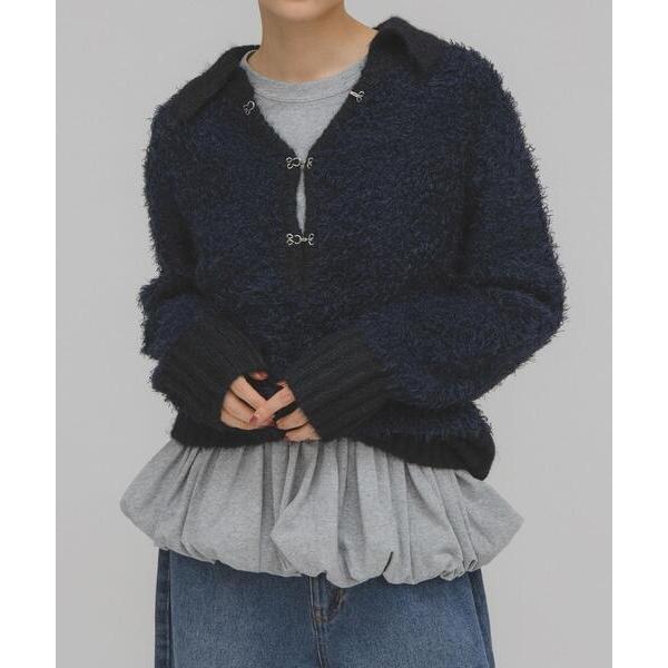 ニット セーター フロントホックベアーニット レディース