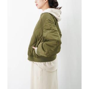 ブルゾン アウター LC/LLL ダイヤキルトリブ襟ブルゾン レディース