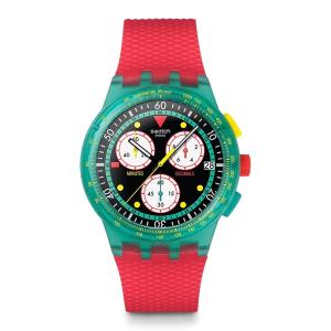 腕時計 SWATCH NEON EMERALD CHRONO レディース メンズ