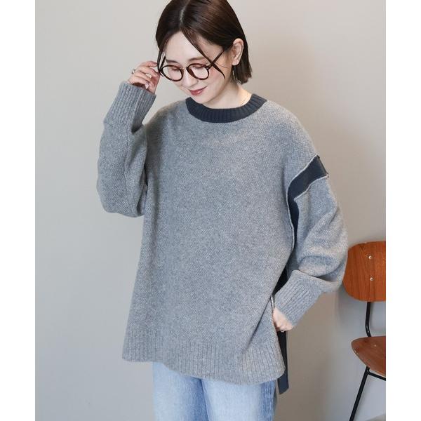 ニット セーター バイカラーニットプルオーバー レディース