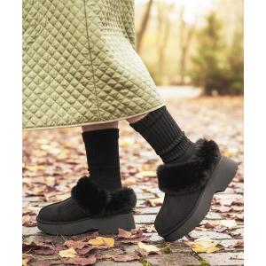 ブーツ moz(モズ)ボリュームファー厚底サボサンダル (防滑・撥水仕様) レディース