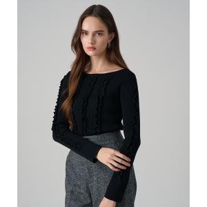 ニット セーター ウェービーフリルリブ プルオーバー レディース