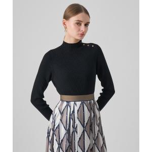 ニット セーター メリノワイドリブハイネック プルオーバー レディース