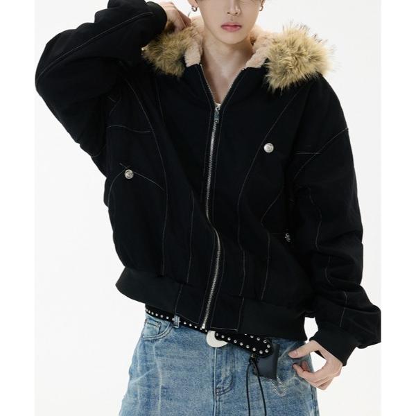 ブルゾン アウター “軽快に羽織れる暖かさ” フードボリュームファーブルゾン メンズ レディース