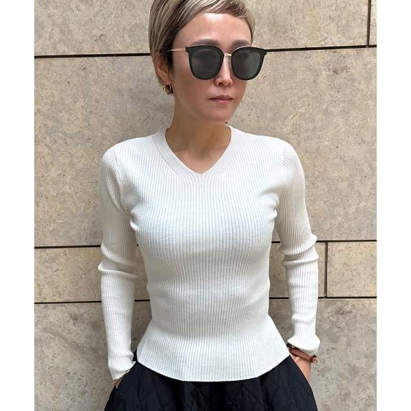 カーディガン ウールシルクVネックニット レディース