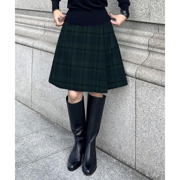 スカート Aラインチェックスカート