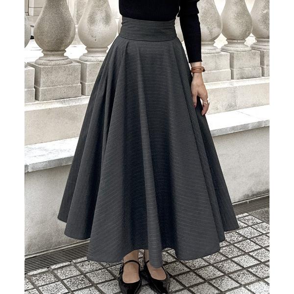 スカート ピンストライプフレアスカート