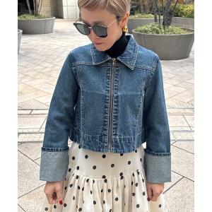 コート アウター ロールアップデニムジャケット レディース