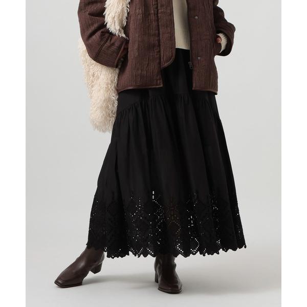 スカート 「秋冬コーデに抜け感をプラス」コットンレースボリュームスカート