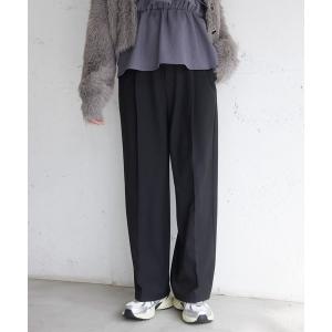 パンツ Hot Beautyベルテッドスリムストレートパンツ/イージーケア レディース｜ZOZOTOWN Yahoo!店