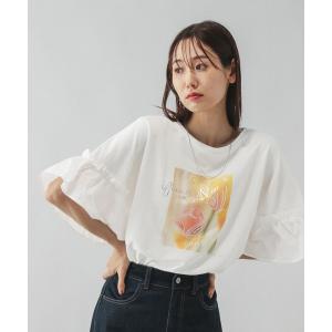 「GLOBAL WORK」 半袖カットソー MEDIUM オフホワイト レディース