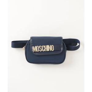 「MOSCHINO」 ワンポイントショルダーバッグ - ネイビー レディース