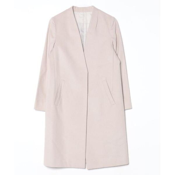 「sankyo shokai」 ノーカラーコート M ベージュ レディース