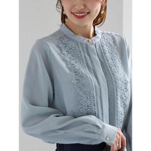 ブラウス シャツ フロントレースブラウス レディース