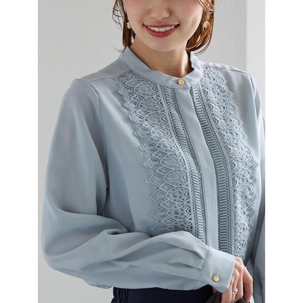 ブラウス シャツ フロントレースブラウス レディース