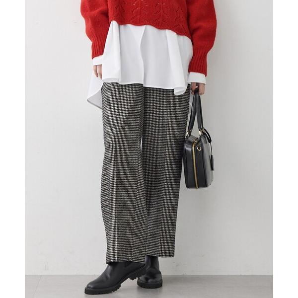 パンツ ループミックスツイード ワイド パンツ レディース