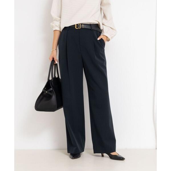 パンツ ウォッシャブル裏起毛イージーワイドパンツ レディース