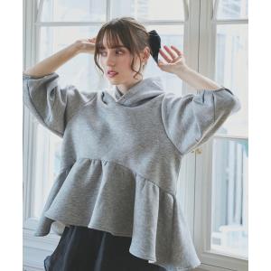 パーカー ボンディングペプラムフーディ レディース