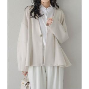 ジャケット ノーカラージャケット ノーカラーペプラムジャケット レディース
