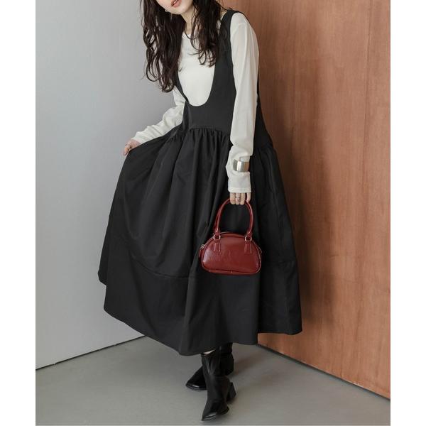 ジャンパースカート ギャザーフレアジャンパースカート