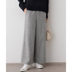 パンツ 「洗える/後ろゴム」ツイードワイドパンツ レディース