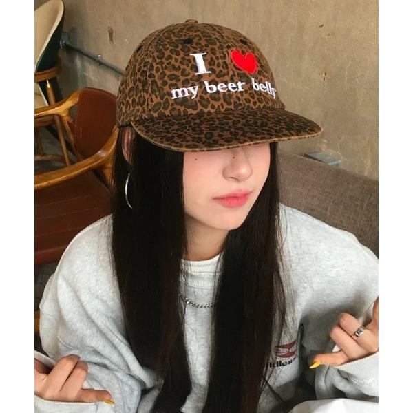キャップ 帽子 「選べる2柄」 i love刺繍ロゴフラットバイザーキャップ レディース
