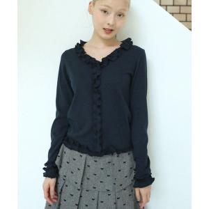 tシャツ 「Uglyshadow」RUFFLE RIBBED T-SHIRT / 「アグリーシャドウ」ラッフルリブド長袖Ｔシャツ レディース