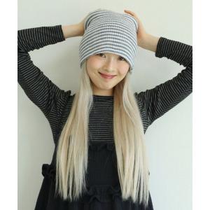 ニット帽 ニットキャップ 「Uglyshadow」STRIPED LONG BEANIE / 「アグリーシャドウ」ストライプロングニット帽 レディース