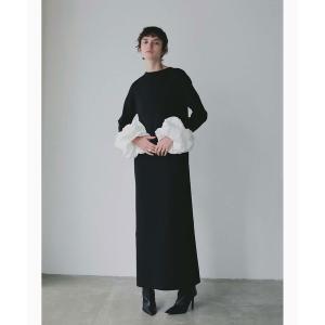 ワンピース ボリュームスリーブニットワンピース