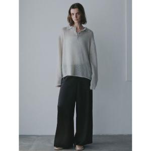 パンツ グロッシーサテンワイドパンツ レディース