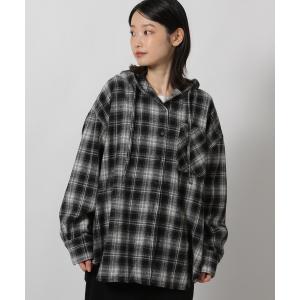 ブラウス シャツ ネルチェックフードシャツ / 611814 レディース