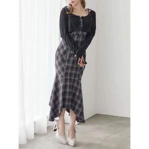 ワンピース マーメイドチェックワンピース