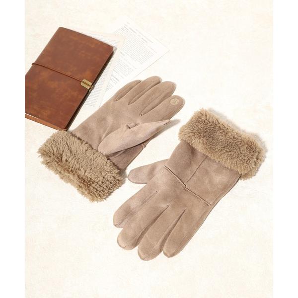 手袋 スマホタッチムートン風手袋 レディース