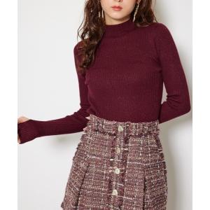 ニット セーター サムホール付きウォッシャブルハイネックニットトップス  秋服 レディース