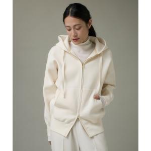 パーカー ジップアップフーディニット レディース