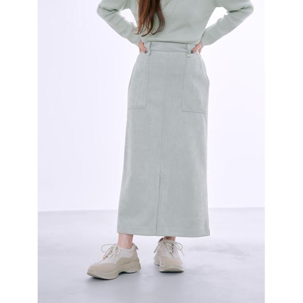 スカート ゴールドリベットスウェードライクスカート 「低身長・小柄女性」