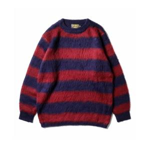 セーター ニット 「UNIVERD72/ユニバード」BORDER MOHAIR TOUCH KNIT SWEATER / モヘアタッチ 起毛 ボーダー
