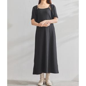 「ADIRA」 キャミソールワンピース MEDIUM ブラック レディース