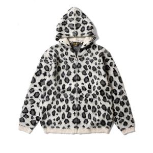 パーカー 「UNIVERD72/ユニバード」MOHAIR TOUCH KNIT ZIP PARKA LEOPARD / レオパード アニマル柄 モヘア
