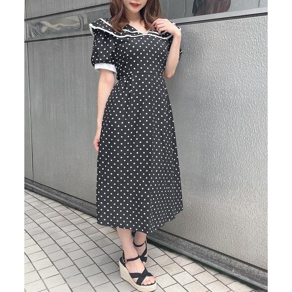 「Rmine」 半袖ワンピース FREE ブラック レディース