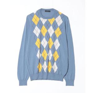 「PRADA」 長袖ニット - ブルー メンズ