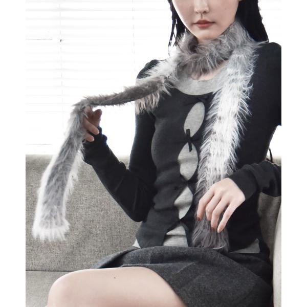 マフラー ストール メランジフェザースリムマフラー レディース