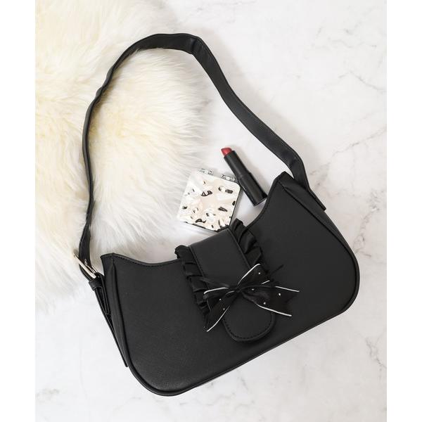 ショルダーバッグ バッグ フリルリボン付きショルダーバッグ レディース