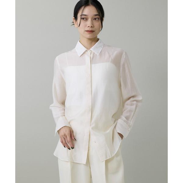 ブラウス シャツ ミクスチャー分繊 ラメドットブラウス レディース