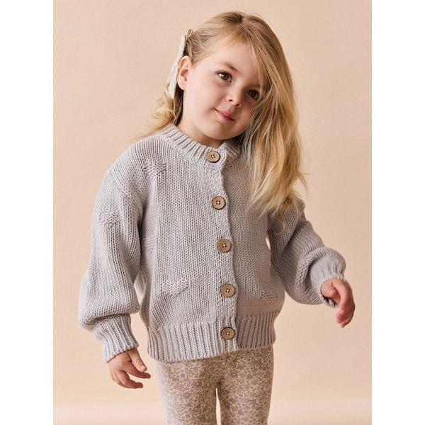 カーディガン ハートカーディガンDusty Blue キッズ 子供服 女の子