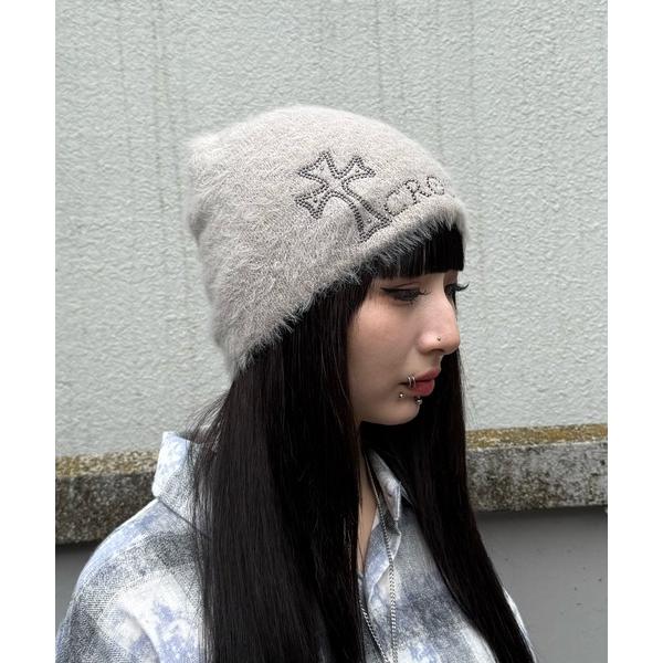 ニット帽 ニットキャップ レディース クロススタッズニットキャップ レディース メンズ